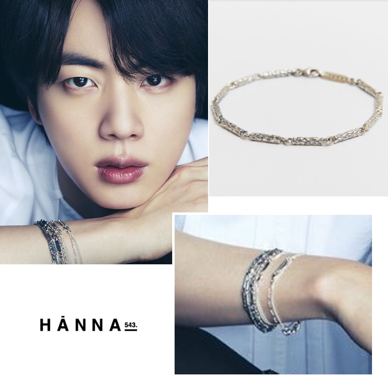 bts jin着用 (B601) シルバーブレスレット btsジン着用