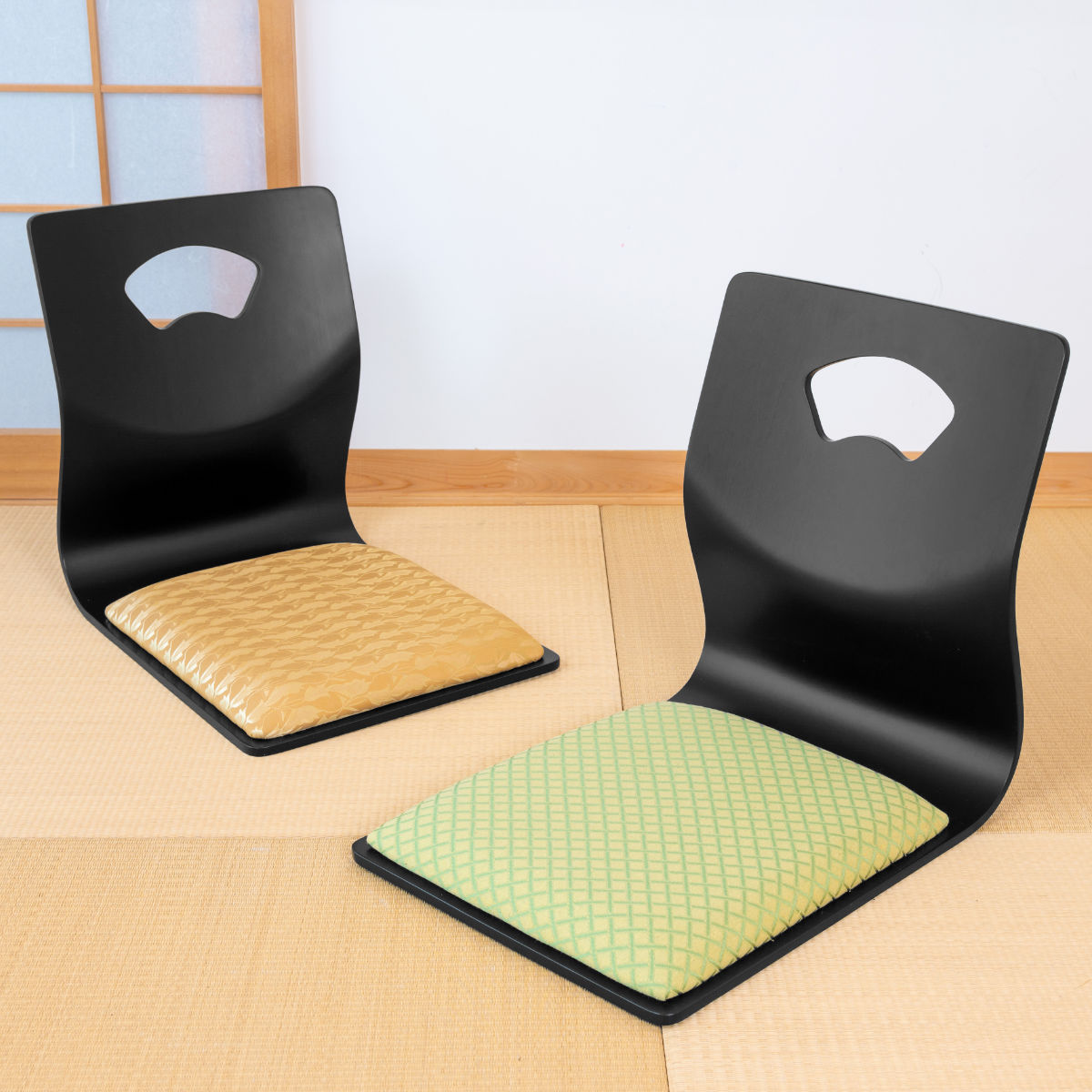 和座椅子 クッション付 ハンドル付きチェア 座布団付き 座椅子 座敷 椅子 和室 畳 料亭 旅館 曲げ木 背もたれ 木製 天然木 完成品