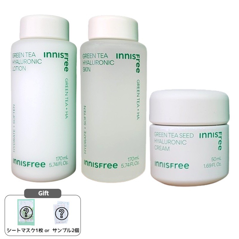 グリーンティーヒアルロン酸ベーシック3点セット（スキン170ml＋ローション170ml＋クリーム50ml）保湿ケア 韓国コスメ 基礎化粧品セット 5,300円