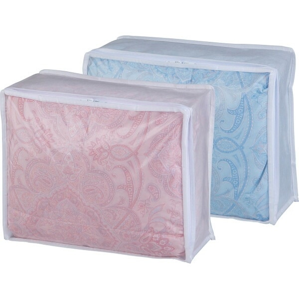 （ギフト）越後ふとん 50%羽毛肌掛けふとん（0.25kg）2色組 ピンク ブルー