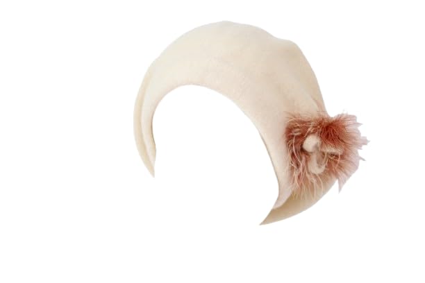 ニットベレー帽 レディース バスクウール バルーンニット帽 婦人帽子 秋冬 日本製 オフホワイト グレープ チャコール ブラック [ハットショップニシカワ] 02-41732