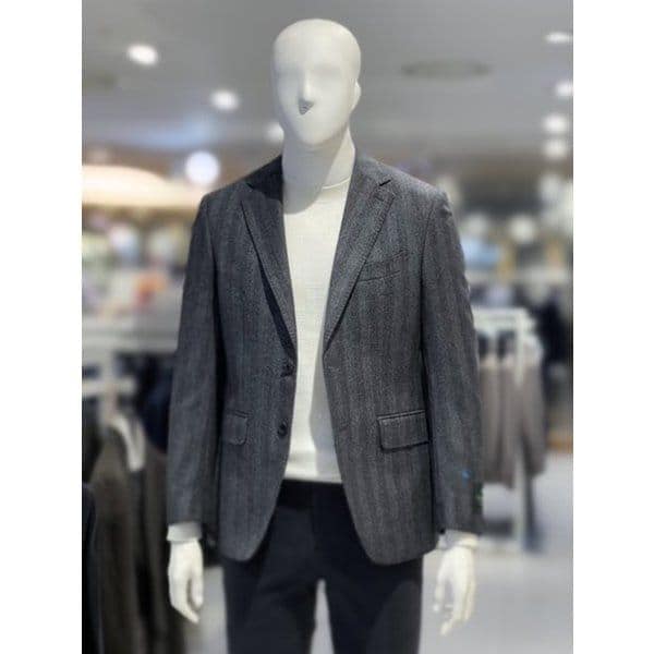 メンズ イタリア輸入品 ウール100% ヘリンボーン柄 プレミアム ビジネス 男性 コンビ ジャケット
