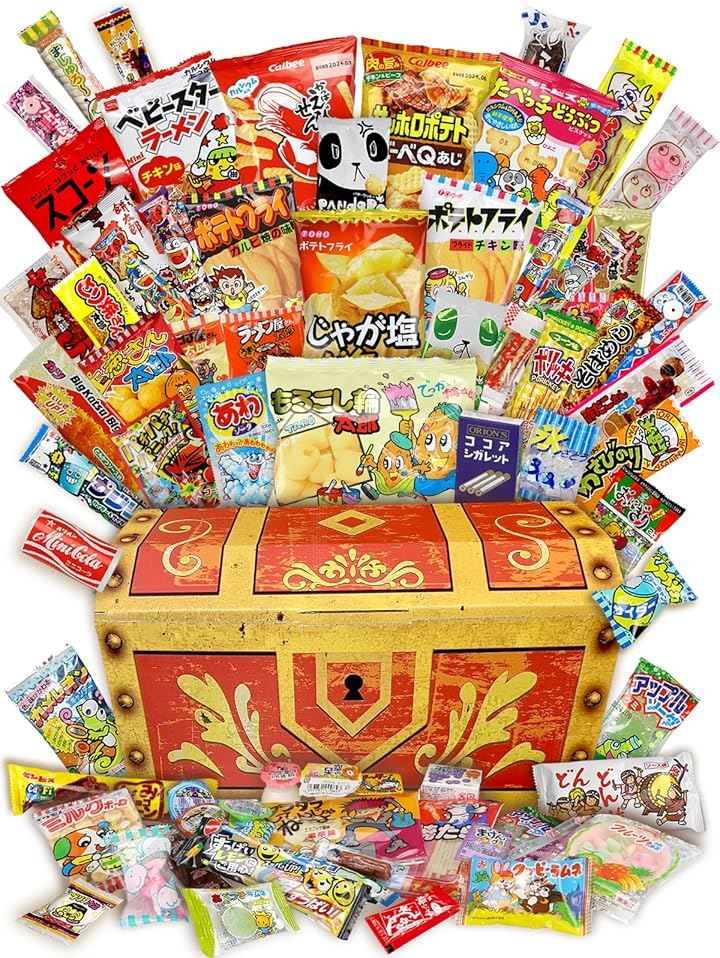 お菓子 駄菓子 詰め合わせ77種類セット 本格宝箱がギチギチパンパン破裂寸前お菓子詰め合わせ 誕生日 プレゼント イベント 子供が喜ぶ駄菓子詰め合わせ