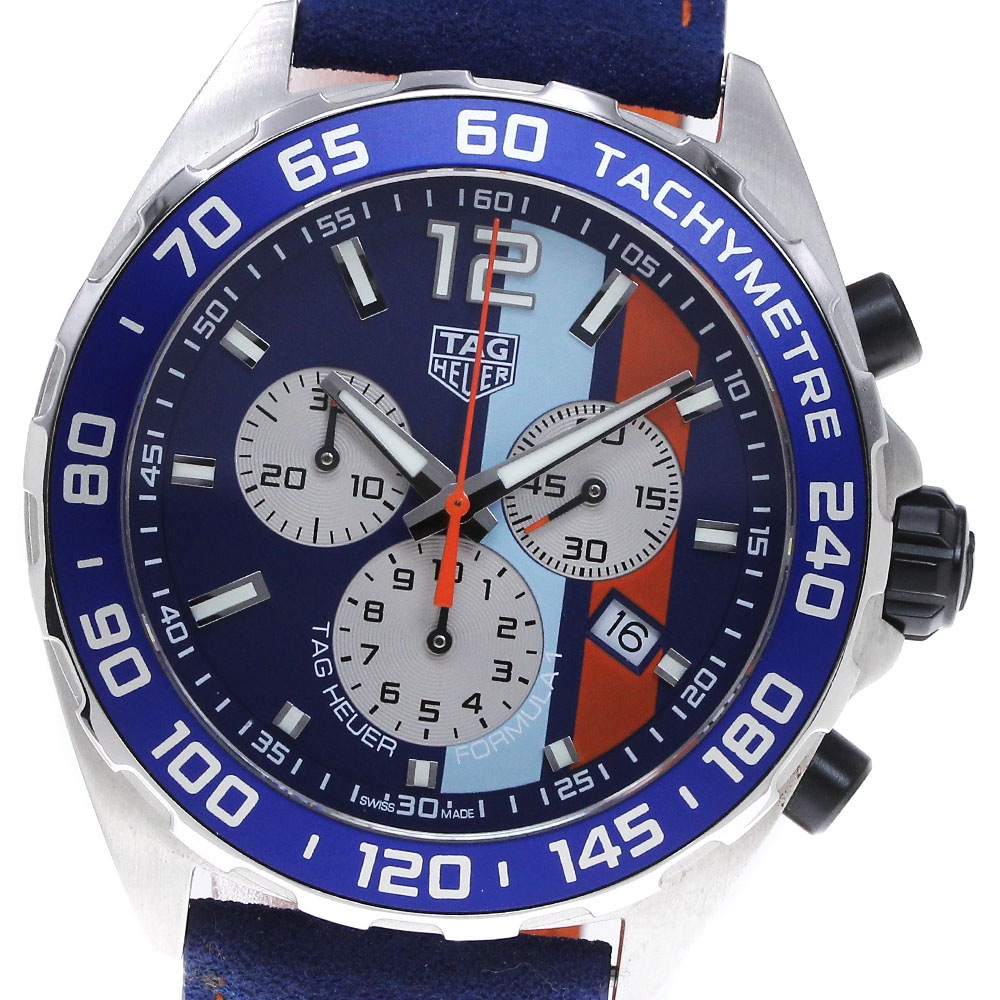 タグホイヤー TAG HEUER CAZ101N ガルフ フォーミュラ1 クロノグラフ クォーツ メンズ 箱・保証書付き_860482【中古】
