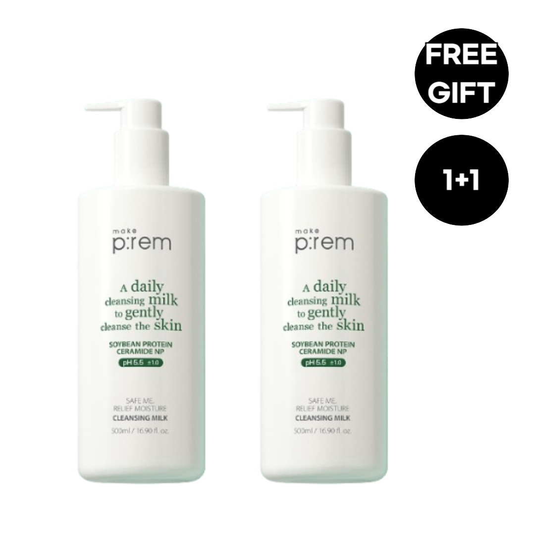 セーフミレリーフモイスチャークレンジングミルク 200ml +200ml /低刺激/きれいな洗浄/超微細粉塵除去/水分クレンジング/落ち着き/保湿