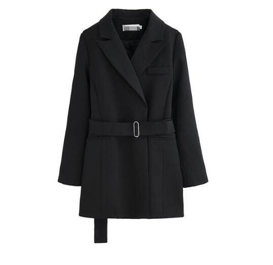 「高品質 オフィス」ビジネス カジュアル 可愛い レディース ロングジャケット 長袖スーツ 体型カバ