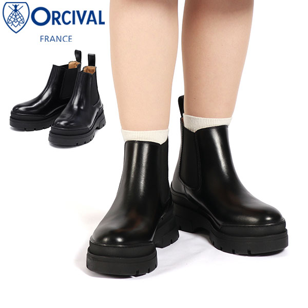 ブーツ レディース 本革 サイドゴアブーツ 厚底 黒 靴 シンプル ヒール ショートブーツ Womens Leather Side Gore OR-H0337CLT