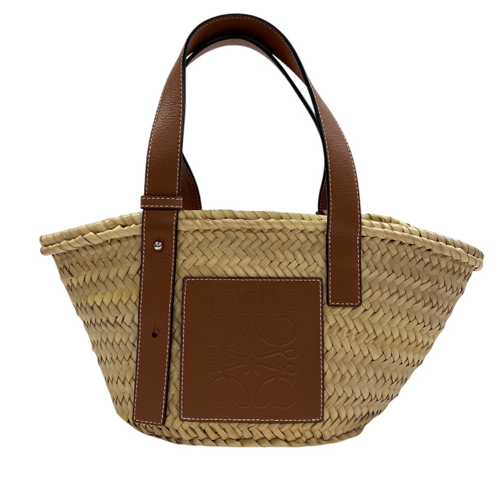バスケットスモール カゴバッグ ラフィア ハンドバッグ ブラウン レディース ブランド