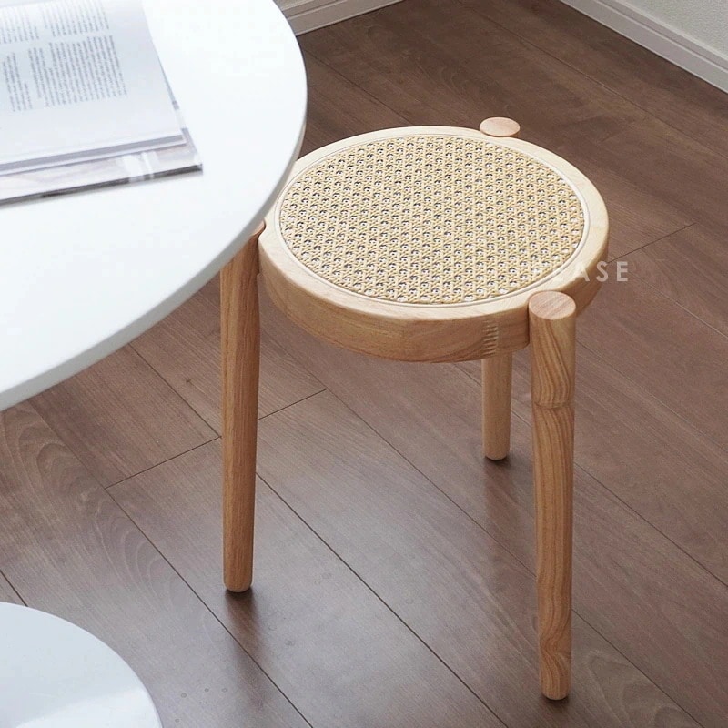 スツール ラタン 木製 北欧 ラウンド 椅子 チェア 籐 オブジェ サイドテーブル ナチュラル おしゃれ かわいい 北欧 韓国インテリア