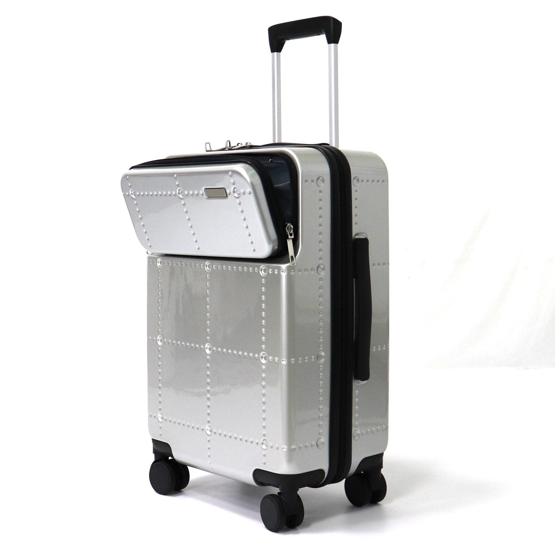 東莞フロントオープンスーツケース女性ユニバーサルホイールトロリースーツケース便利なウォーターカップホルダー搭乗パスワードボックス卸売