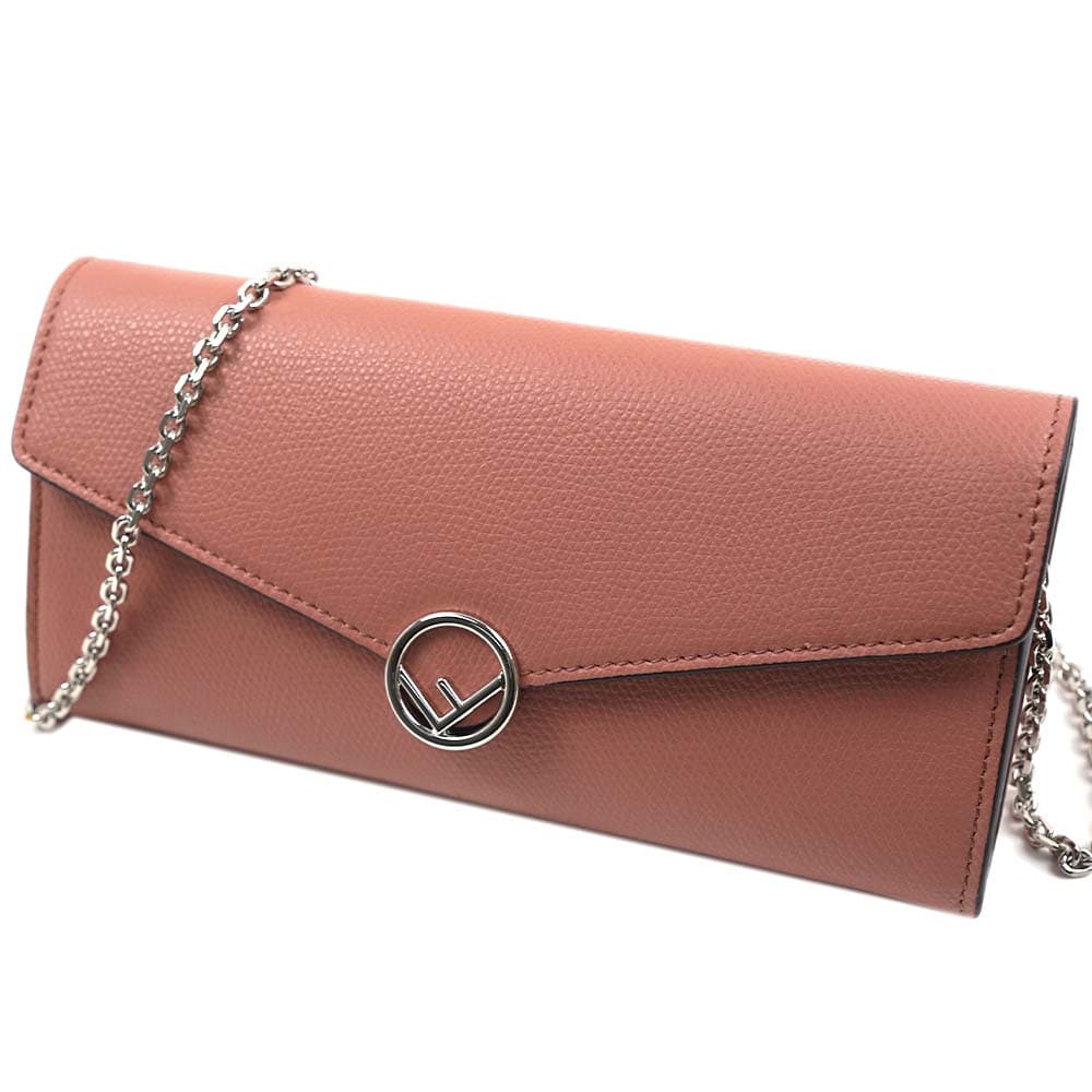 フェンディ 長財布 ポシェット ショルダー ウォレット チェーン付(取り外し可) バッグ レディース ピンク FENDI F IS FENDI 8M0365-A18B-F13DO