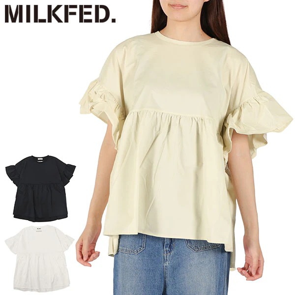 チュニック 半袖 大人可愛い Tシャツ レディース 夏 長め フリル 水陸両用 ペプラム ゆったり ロゴ刺繍 UV加工 吸汗速乾 RUFFLE TUNIC 103252013006
