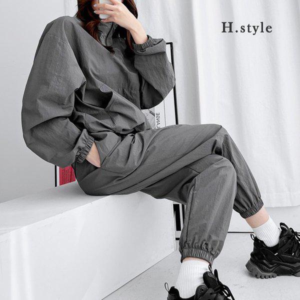 HスタイルMZルーキーアノラックハーフジッパー ジョガーセット/春の新商品/男女兼用/トレーニングセット/ジャージセット/運動