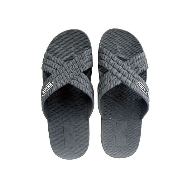 （まとめ）ニッポンスリッパ クロスサンダル ダークグレー M 26.0cm[x10セット]
