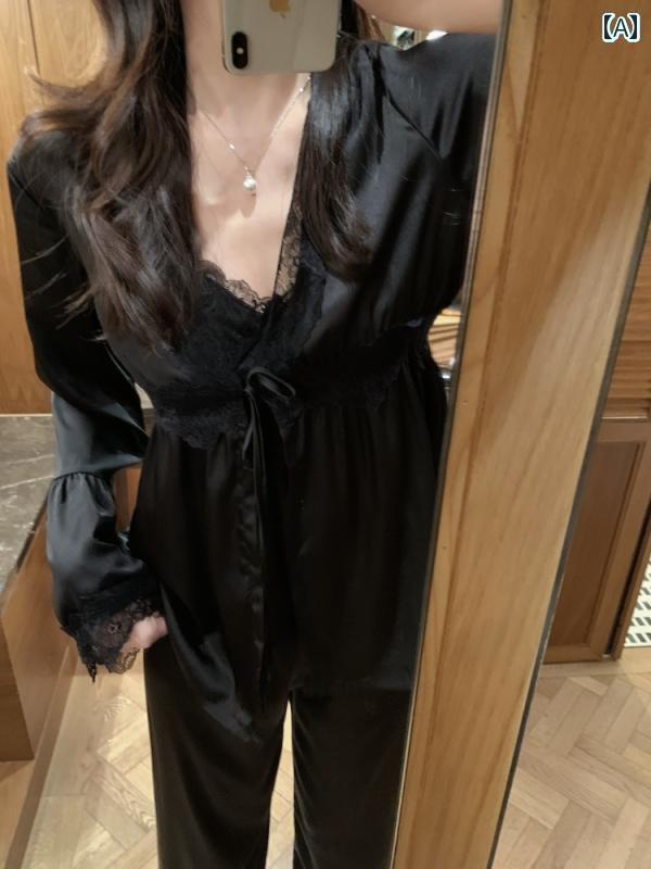 レディース　パジャマ　スウェット　上下 フランス製 高級 冷感 パジャマ 女性用 夏春秋 サスペンダー ホームウェア スリーピーススーツ 胸 パッド 付き