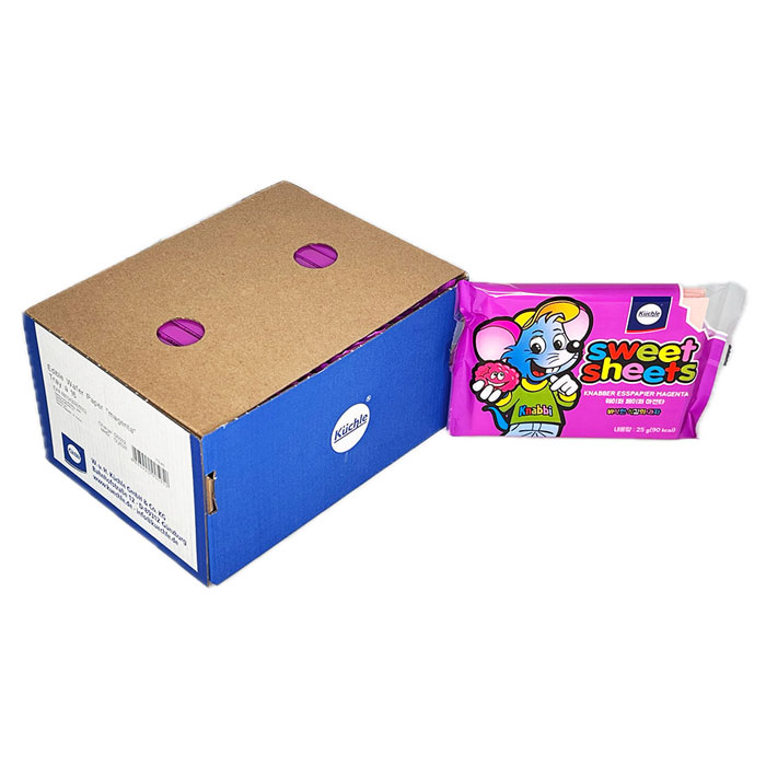[業者向け] クナバーエスパピアー食べる色紙 マゼンタ 25g (16 x 12) / 1BOX 韓国お菓子