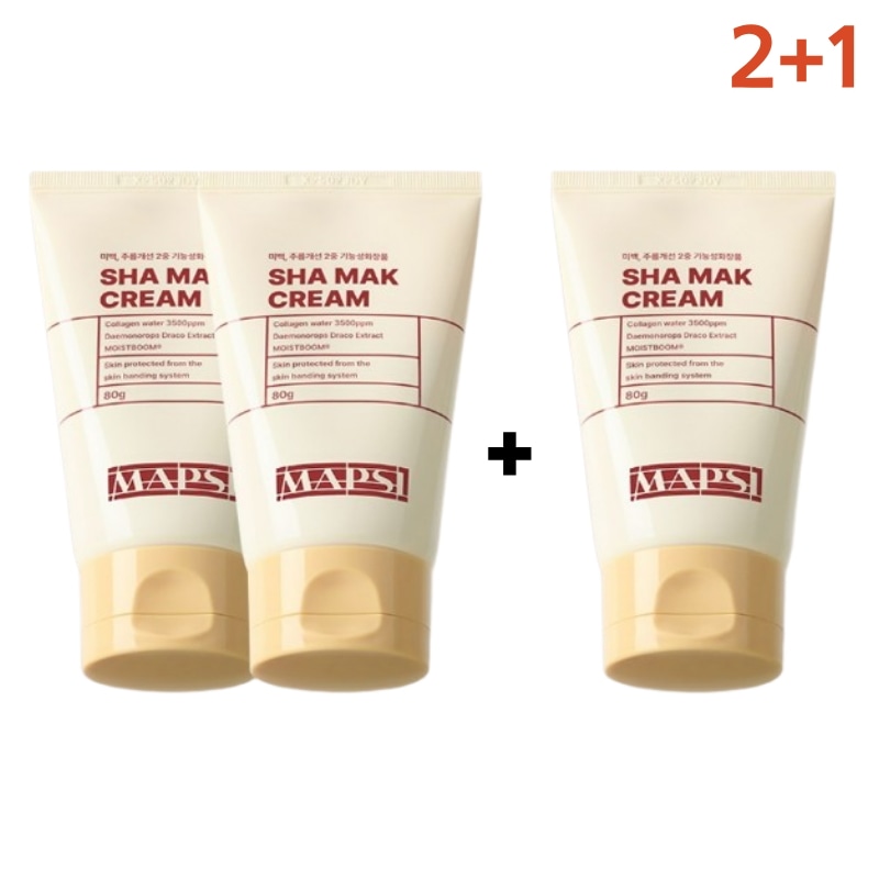 MAPSI シャマッククリーム 80ml (2+1) / 水分バリア / 保湿クリーム / 肌修復 / 保湿 / 鎮静 / 低分子コラーゲン / 敏感肌用