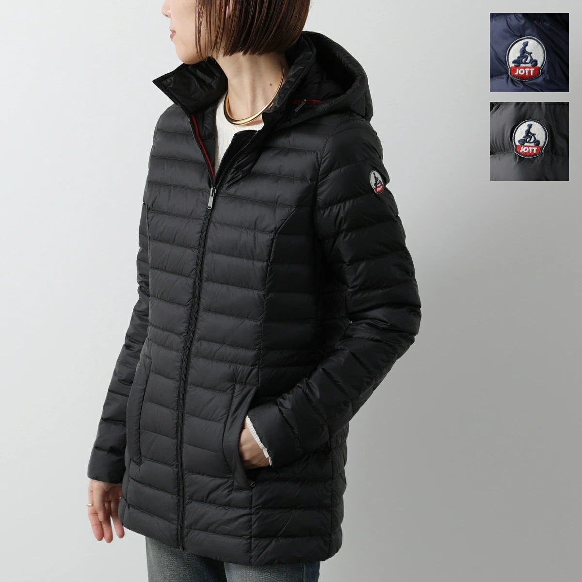 JOTT ジョット ライトダウン ジャケット NOUR WDOW13 レディース パッカブル フーテッド ダウンコート ブルゾン カラー3色