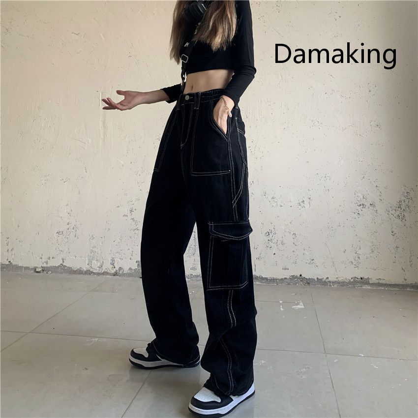 新品更新 カーゴパンツ パンツ ジーンズ ワイドパンツ ロング丈 レディース 春ゆったり カジュアル