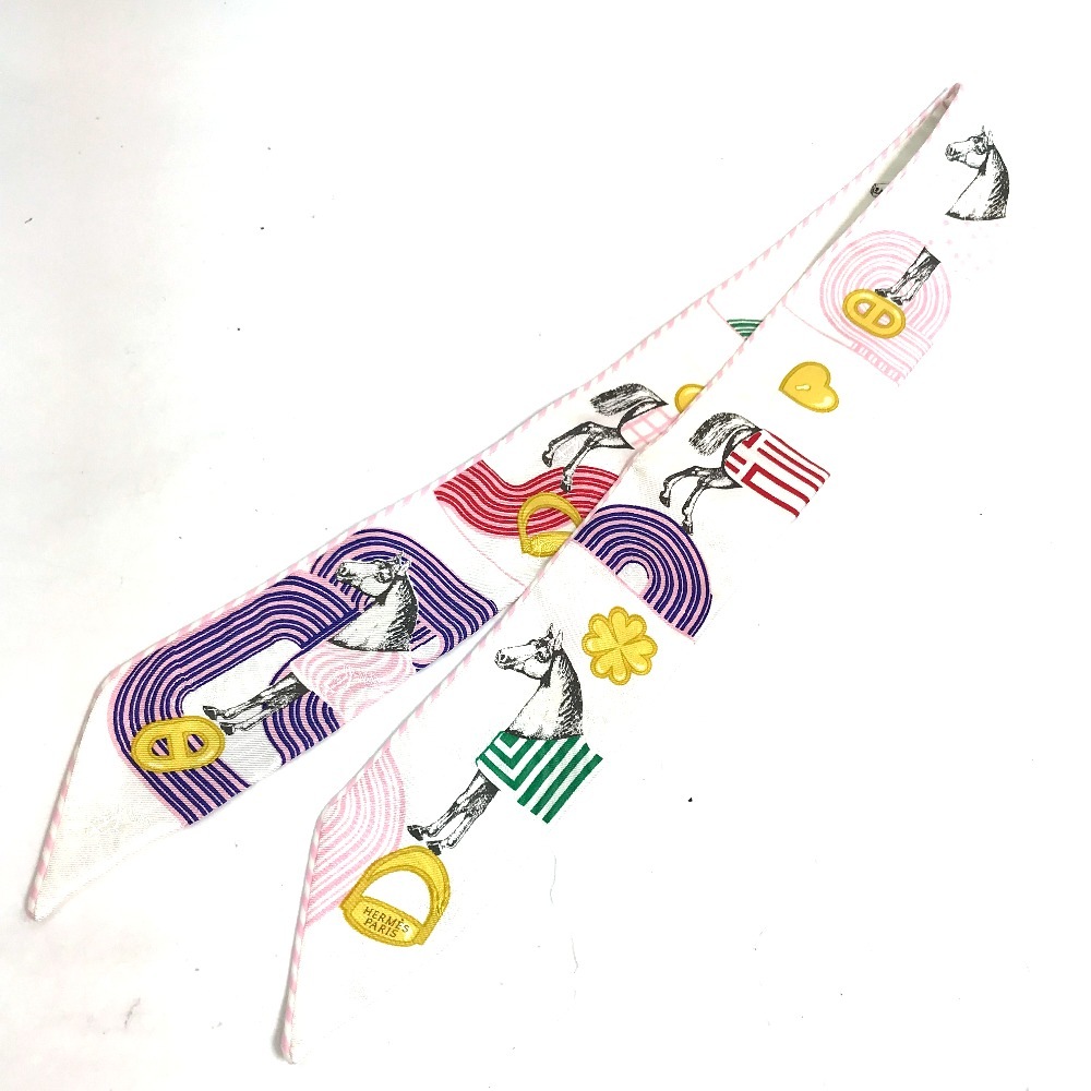 スカーフ ツイリー ツィリー 馬柄 バンドースカーフ シルク マルチカラー