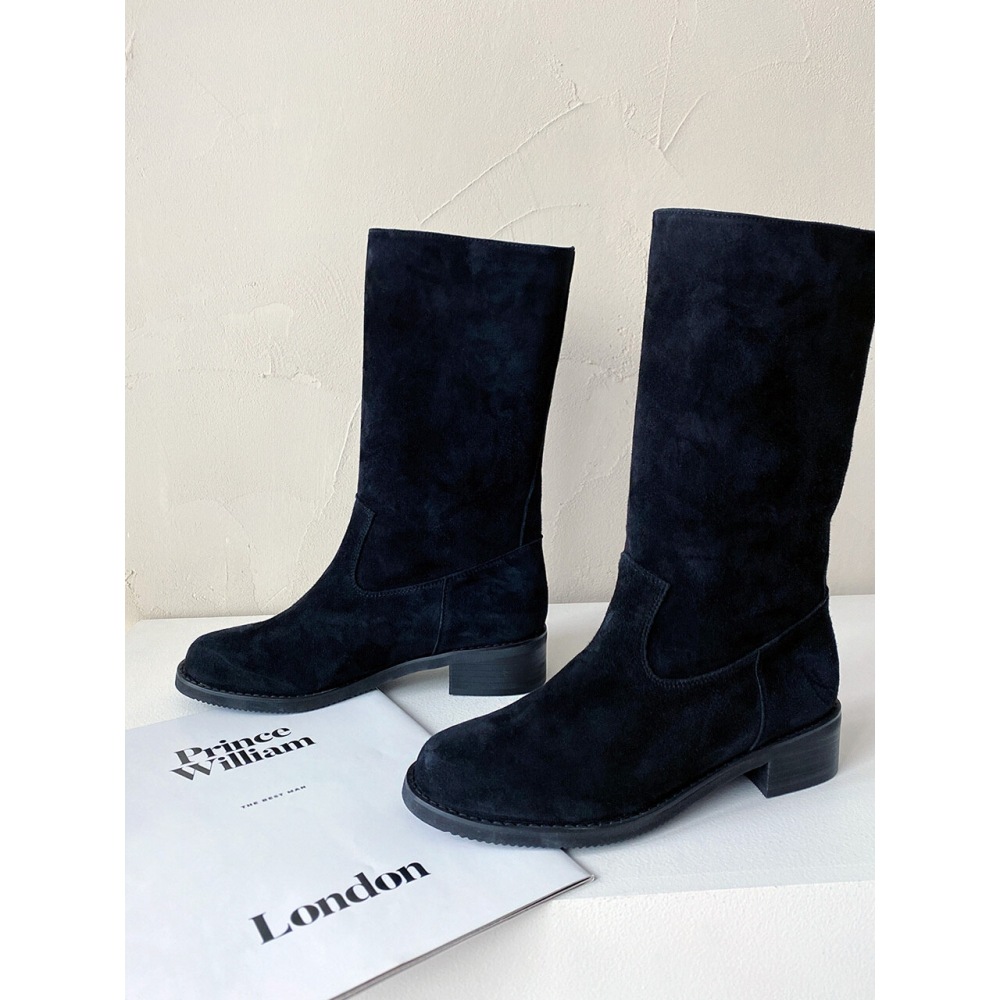 ODR オーバーンスウェイハーフブーツブラック 4cm ODRD24059