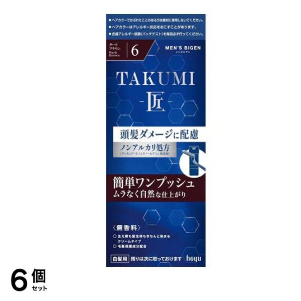 メンズビゲンTAKUMI-匠- 6ダークブラウン 1組入 6個セット