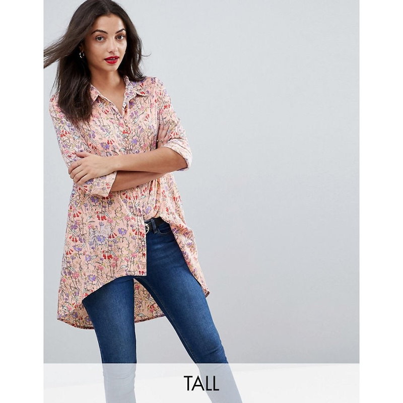ヴェロモーダ レディース トップス【Vero Moda Tall Dip Hem Printed Shirt】Silver mink ヴェロモーダ レディース トップス【Vero Moda Tall Dip Hem Printed Shirt】Silver mink