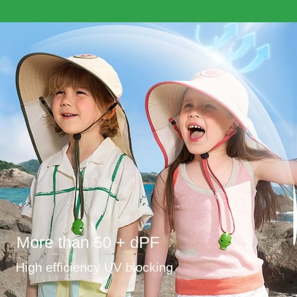 子供のUV日焼け止め帽子大きなつばのビーチハットカジュアルなサンシェードフィッシャーマンハット夏 - 1501