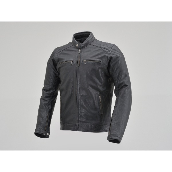 D23703 DL-006 カフェライダースジャケット XLサイズ(メンズ) ブラック バイク用 レザー ジャケット