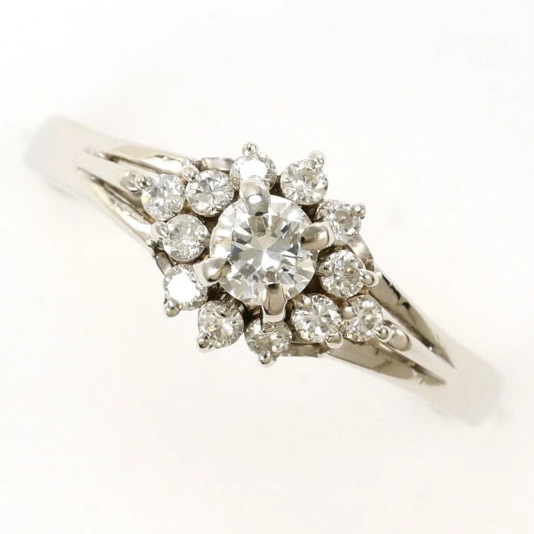 PT900 プラチナ リング 指輪 13号 ダイヤ 0.191 0.18 ジュエリー 中古