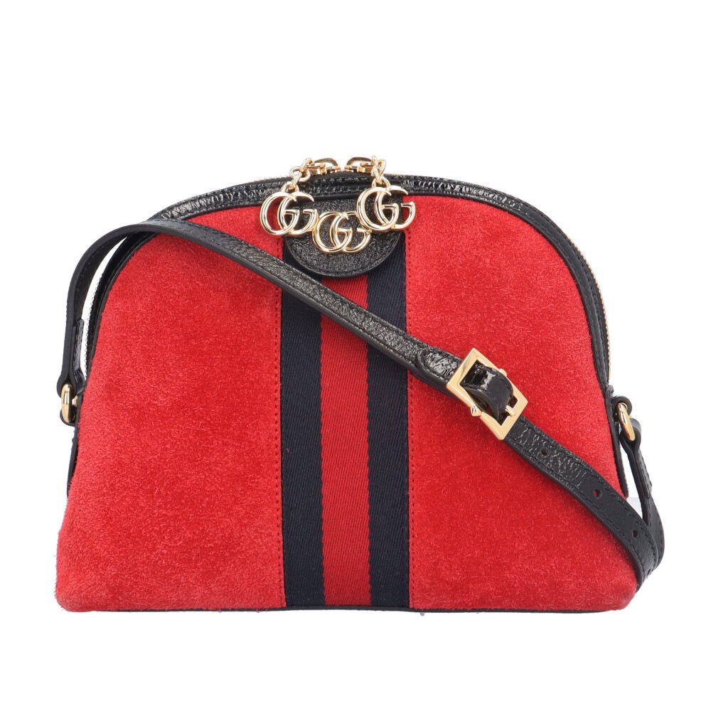グッチ オフィディア ショルダーバッグ スウェード 499621 レッド GUCCI 中古