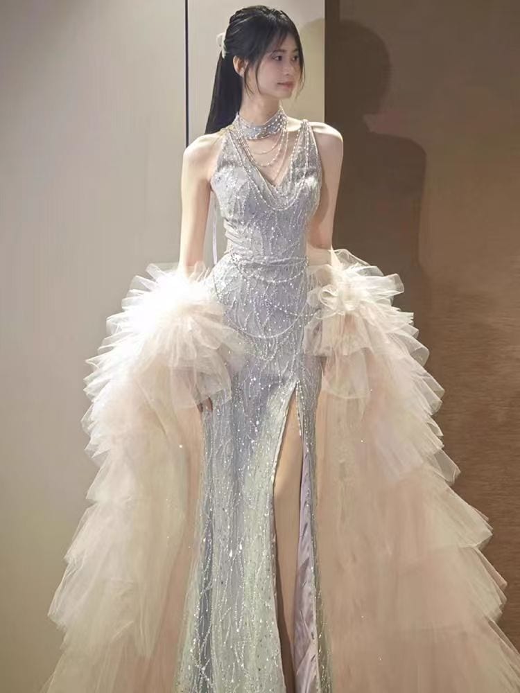 パーティードレス ウェディングドレス 新作 高級感 ロングワンピース 結婚式 花嫁 成人式 お呼ばれ ウェディング 演奏会 二次会 前撮り ワンピース ロングドレス