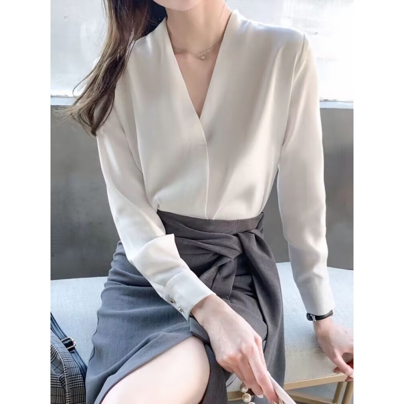 【1つ買うと10つ無料】カラーレスホワイトシャツ女性用防止作業服1