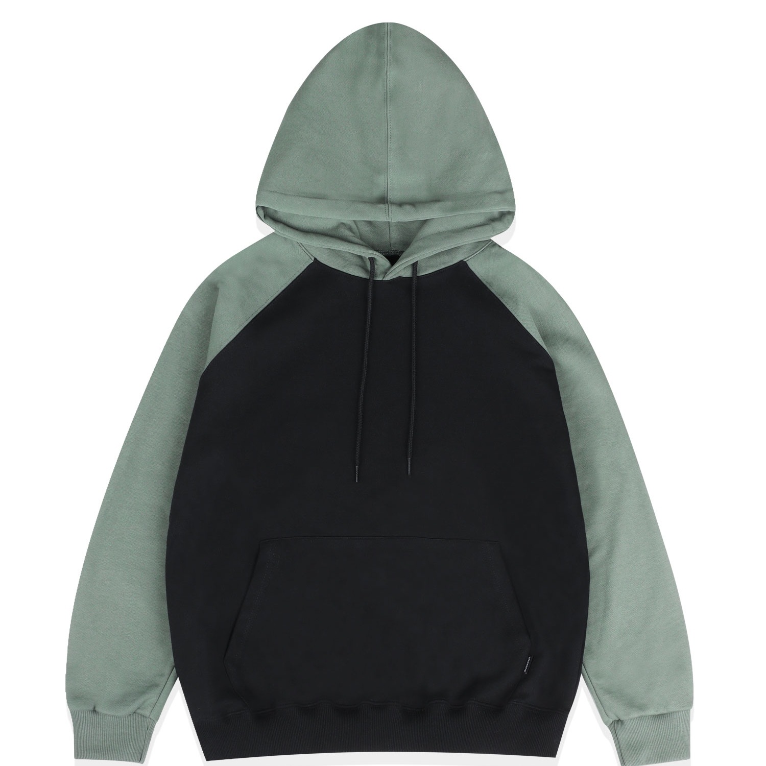 MIX RAGLAN SLEEVE HOODIE(BLACK)