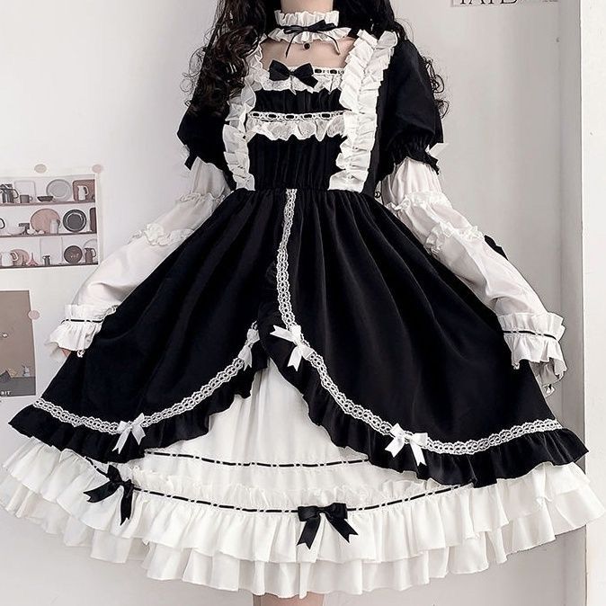 Lolita ホワイトナイトオーロラop取り外し可能な智袖エレガントなドレス 5,290円