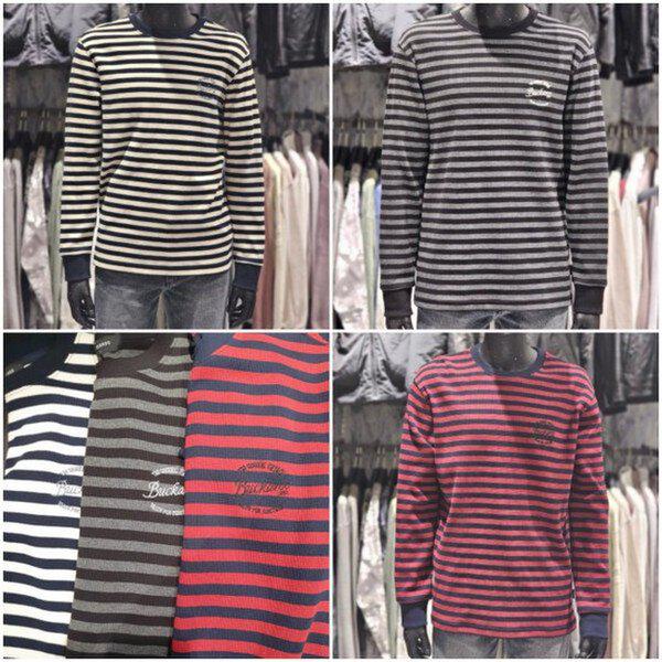 男性ストライプワッフルTシャツ_US 4,145円