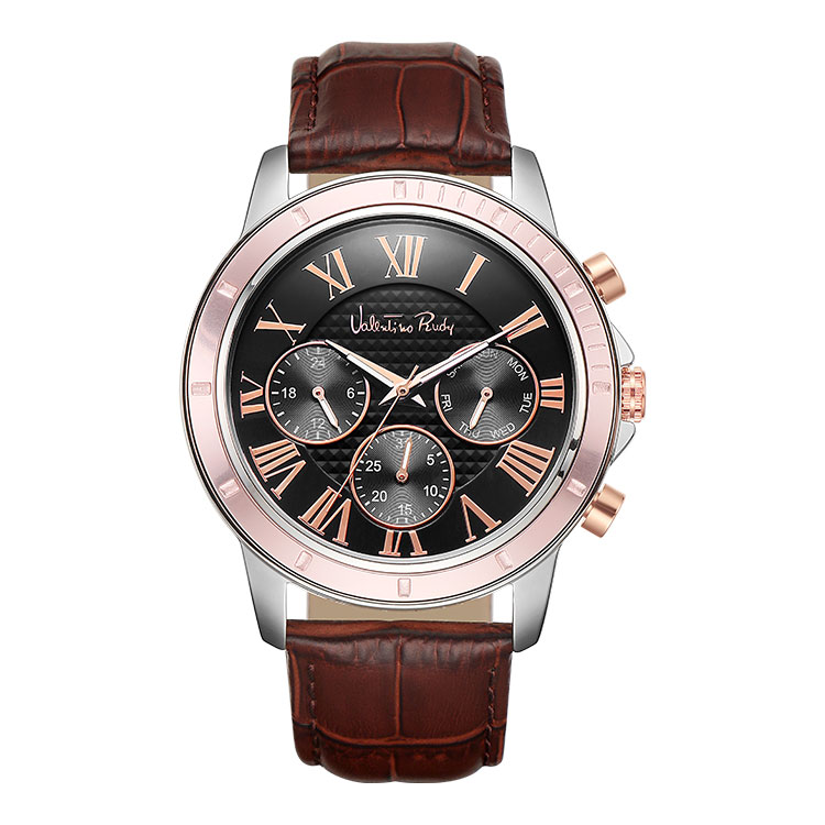 VR6568A-RGBR mens leather watch