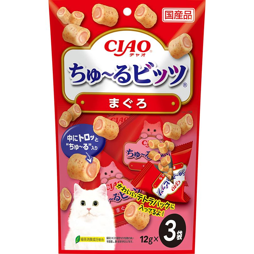 （まとめ買い）CIAO チャオ ちゅ～るビッツ まぐろ 12g×3袋 CS-171 猫用おやつ [x24]