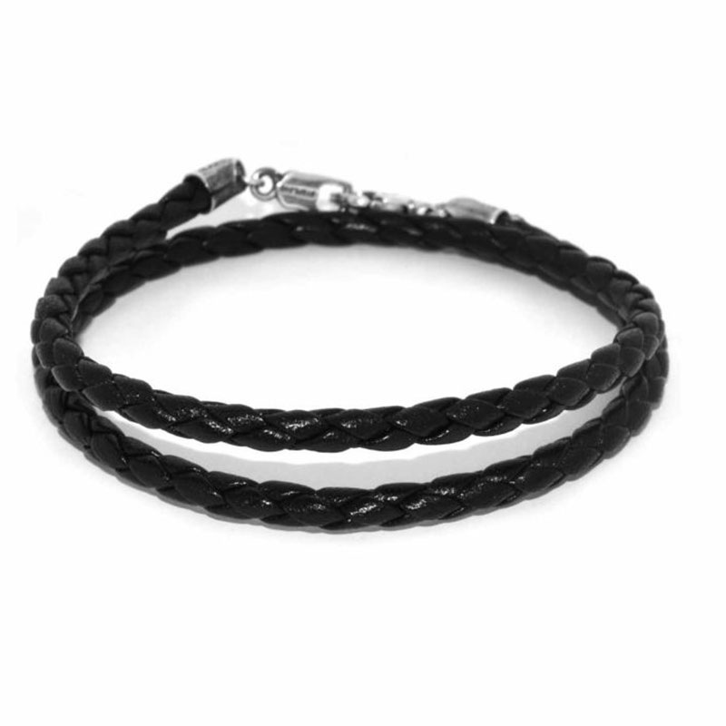 LHクラスプ レザー ブレスレット ダブル シルバー925 本革 牛革 メンズ ブランド 彼氏 プレゼント