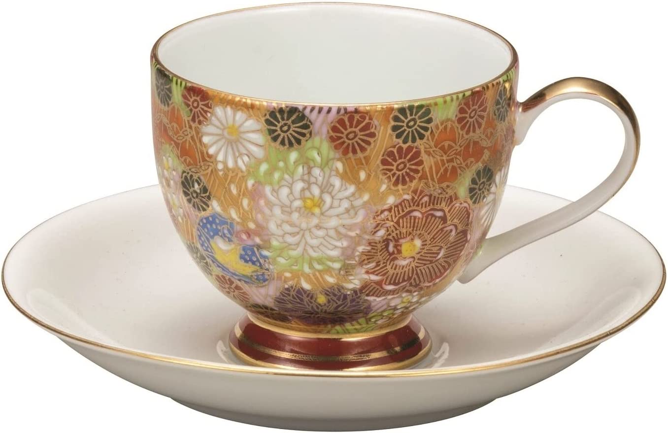 九谷焼　カップ＆ソーサー 金花詰　コーヒーカップ