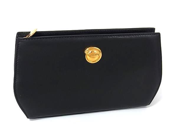 ポーチ パンテール レザー - ゴールド金具 ブラック 化粧ポーチ セカンドバッグ 小物入れ ブランド ミニ財布 タバコケース シガレットケース メンズ レディース コスメ【本物保証】 14,630円