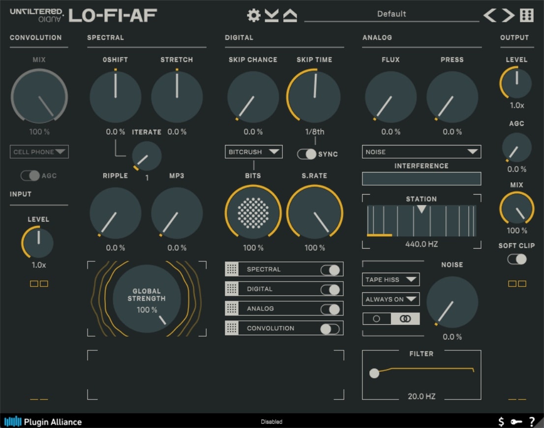 Unfiltered Audioプラグイン連合17セットの創意的残響遅延LofiエフェクタプラグインLion Byome Dent Fault Instant delay Zip Bass Mint