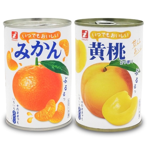 24缶 いつでもおいしい みかん缶/黄桃缶 ミカン 蜜柑 オレンジ もも モモ 朝食 デザート おやつ 缶詰 かんづめ 防災 非常食 備蓄