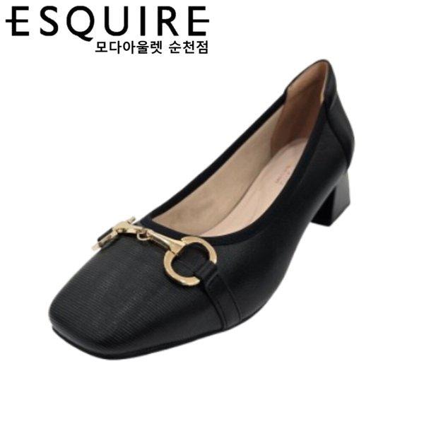 スクエアトゥポイント 柔らかい履き心地 楽な履き心地 女性 4cm パンプス PFFSHP610BK