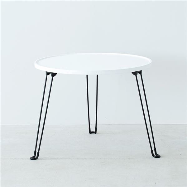 [3個セット]セカンドサイドテーブル60（ホワイト/白）[直径60cm] 机 折りたたみ 折れ脚 軽量 フラワースタンド 小さい 飾り台 玄関 コンパクト ホワイトインテリア 北欧風 NK-352 11,438円