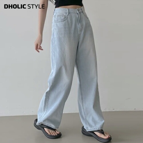 [メガ割りSALE]ハイウエストワイドデニムパンツ・p660005