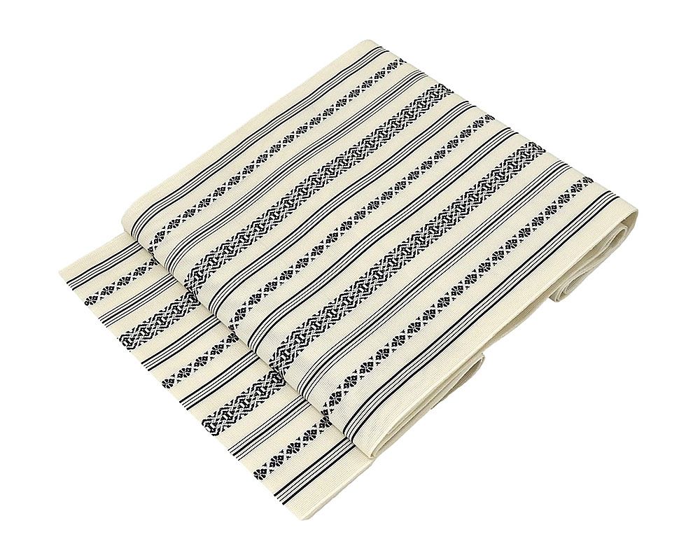 夏物 名古屋帯 新品仕立済 正絹 本場筑前 井上絹織 博多献上 紗八寸名古屋帯 新品 仕立て上がり y5042