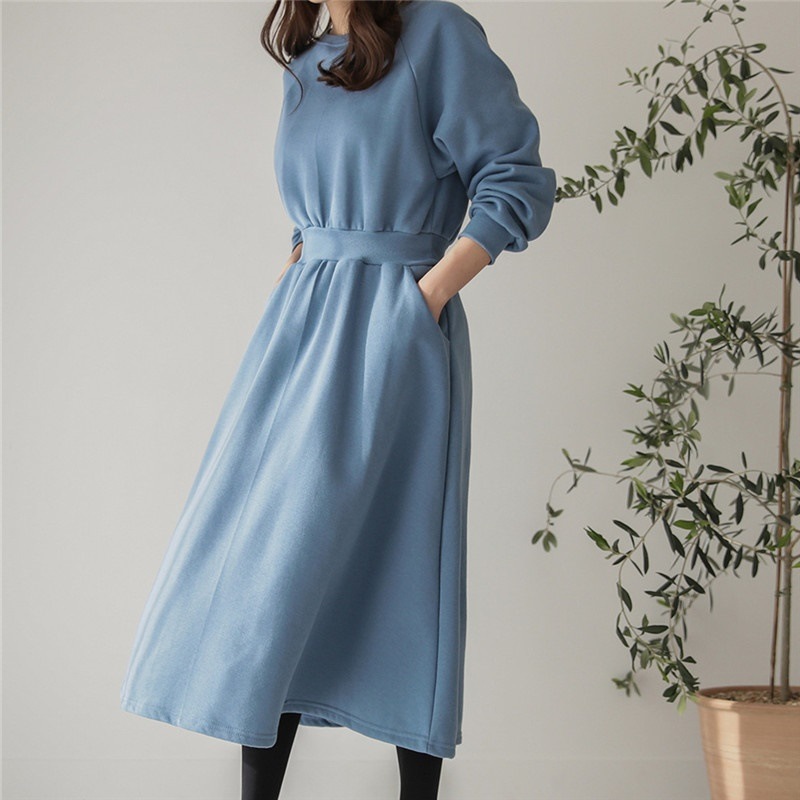 フレアスカート ワンピース 結婚式 袖付き 膝丈 可愛い 春