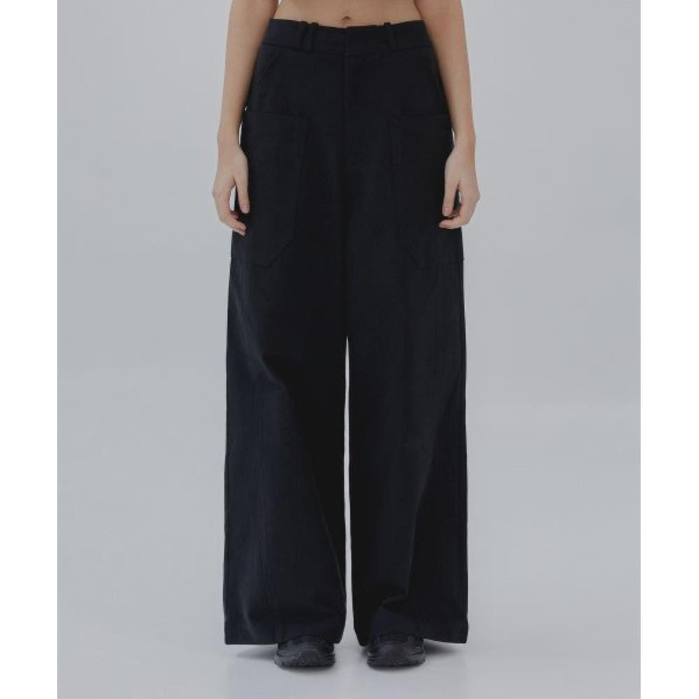 TREEMINGBIRD Big Pocket Cotton Pants Black TMB231PT801
