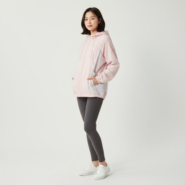 (Womens) Utility Color-Block Hooded Windbreaker_Light Pink